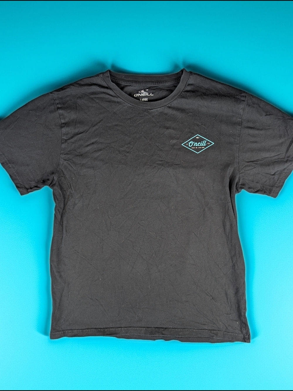 O'Neill Black Short Sleeve Tee with Teal Logo